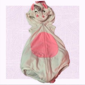 White and pink baby girl unicorn costume